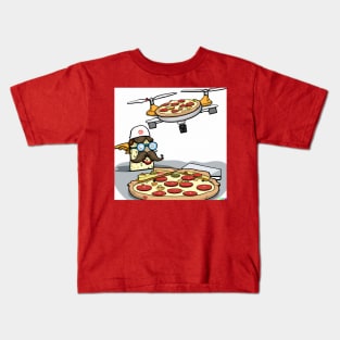 Drone Pizza Delivery - AI drawing Kids T-Shirt